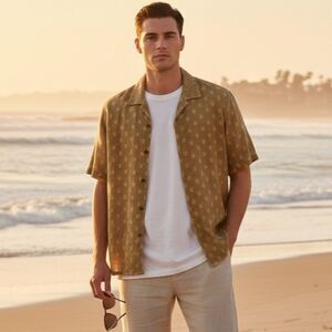 Raga Man Patterned Button-Down Shirt, NWT! Size XXL